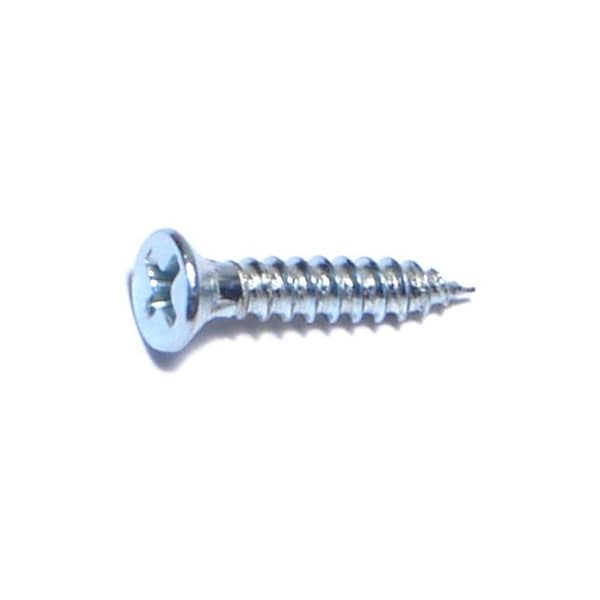 Midwest Fastener Wood Screw, #4, 5/8 in, Zinc Plated Steel Flat Head Phillips Drive, 80 PK 62742 - main